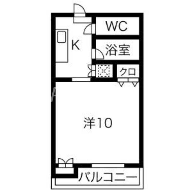 ユニオンビル(1K/8階)の間取り写真