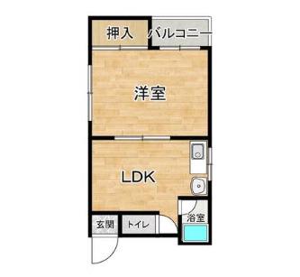 KEEP港晴(1DK/4階)の間取り写真