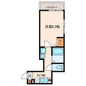 エステル木場(1K/2階)の間取り写真