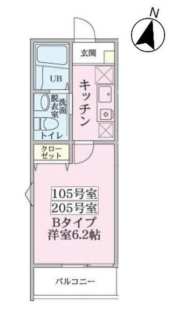 PIER S&T(1K/1階)の間取り写真
