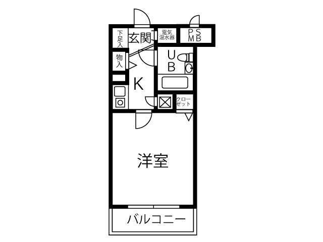 クリオ二俣川参番館(1K/6階)の間取り写真
