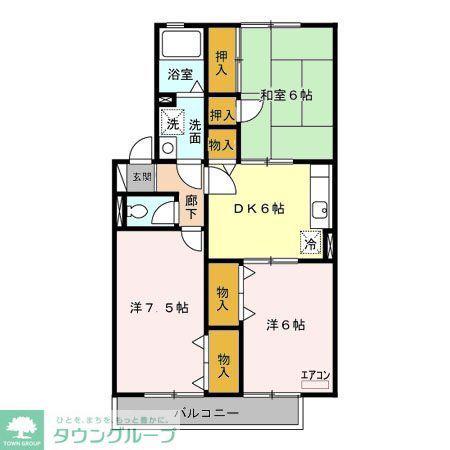 ラフォーレ(3DK/1階)の間取り写真