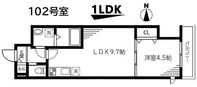 コンフォール王子神谷(1LDK/1階)の間取り写真