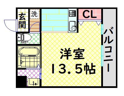 マンション春道(ワンルーム/2階)の間取り写真