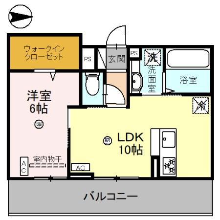 BRANSIA膳所(1LDK/2階)の間取り写真