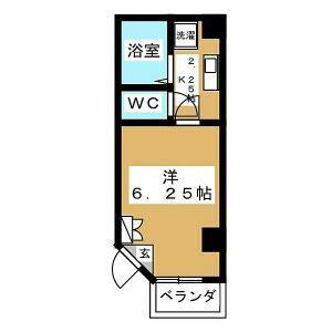 アリアン萱場(1K/5階)の間取り写真