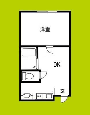 加美東4丁目アパート(1DK/2階)の間取り写真
