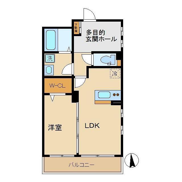 パラッツオSUD(1LDK/2階)の間取り写真