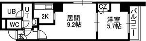SAPPORO HILLS(1LDK/7階)の間取り写真
