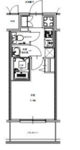 S-RESIDENCE金山FLAP(1K/14階)の間取り写真