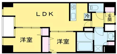 W-GATES TOWERダブルゲートタワー(2LDK/9階)の間取り写真
