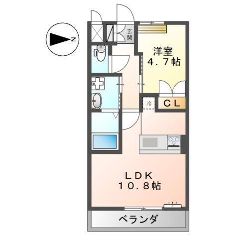 ルミナス(1LDK/2階)の間取り写真