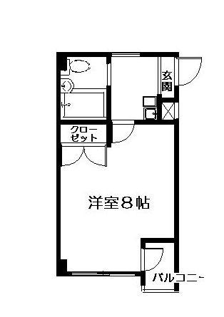 セントラルマンション笹塚(1K/4階)の間取り写真