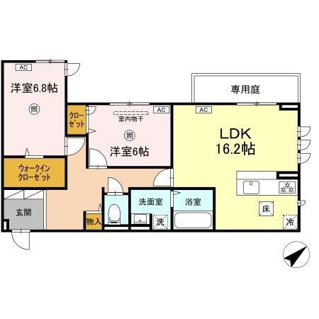 D-ROOMプラーナ(2LDK/1階)の間取り写真