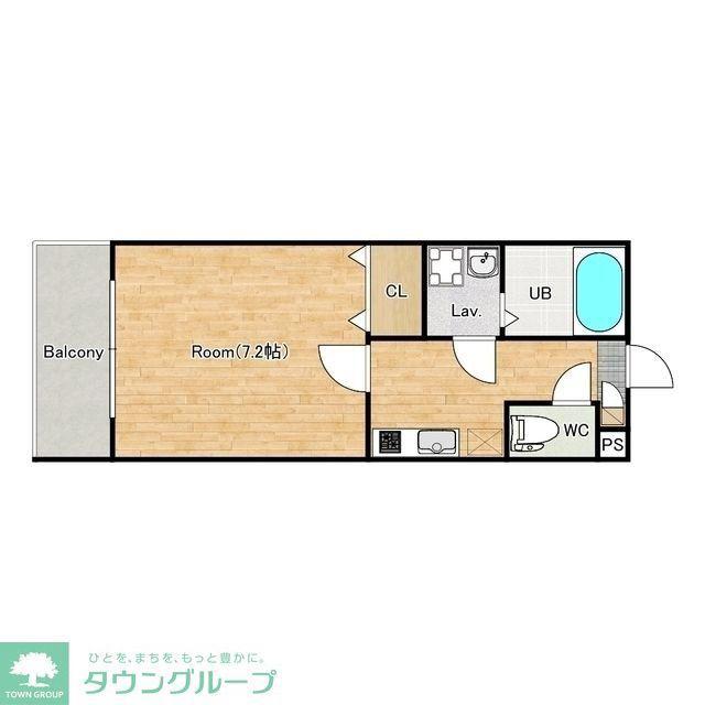ジーメゾン千葉村田町ヘルミ(1K/1階)の間取り写真