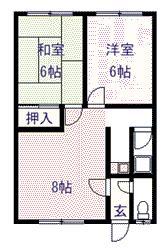 サンセットN1.14C(2LDK/1階)の間取り写真