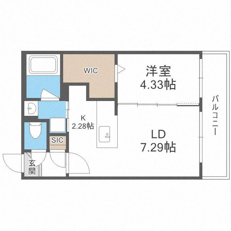 SーRESIDENCE西町(1LDK/4階)の間取り写真