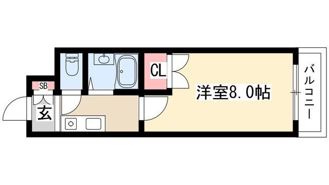 タウンコート児島(1K/2階)の間取り写真