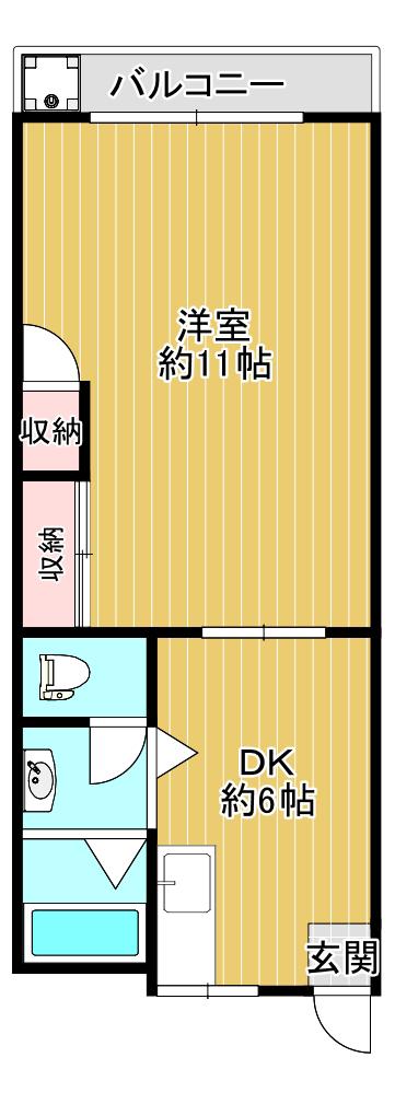 ニュー京阪マンション(1DK/3階)の間取り写真