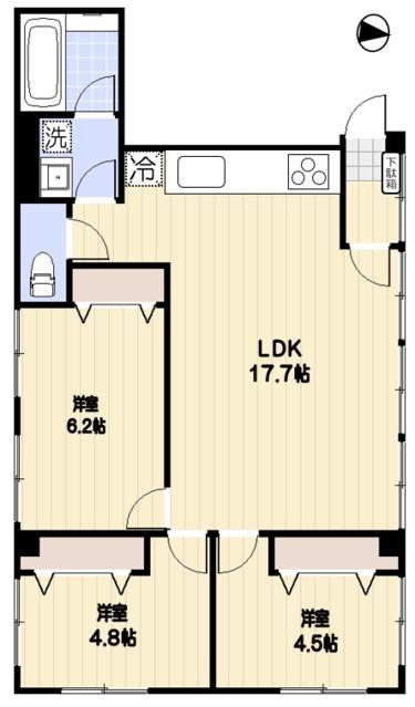 YDビルディング(3LDK/3階)の間取り写真