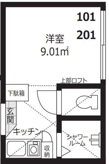 カーサシルク(ワンルーム/1階)の間取り写真