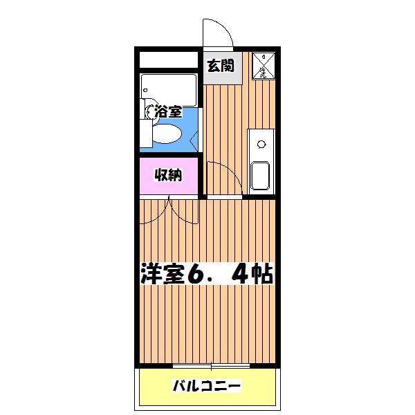 ロイヤルハイツ堀之内(1K/2階)の間取り写真