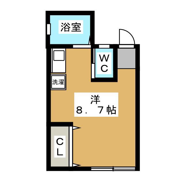 コーポブルーグラス(ワンルーム/2階)の間取り写真