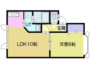 リリーブI(1LDK/2階)の間取り写真