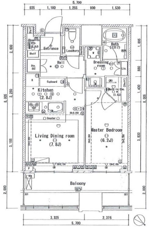 CAPITAL GATE PLACE ザ(1LDK/17階)の間取り写真