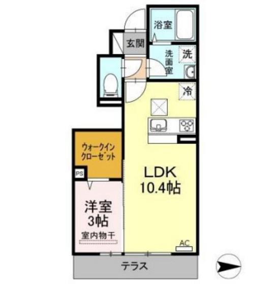 プランタン(1LDK/1階)の間取り写真