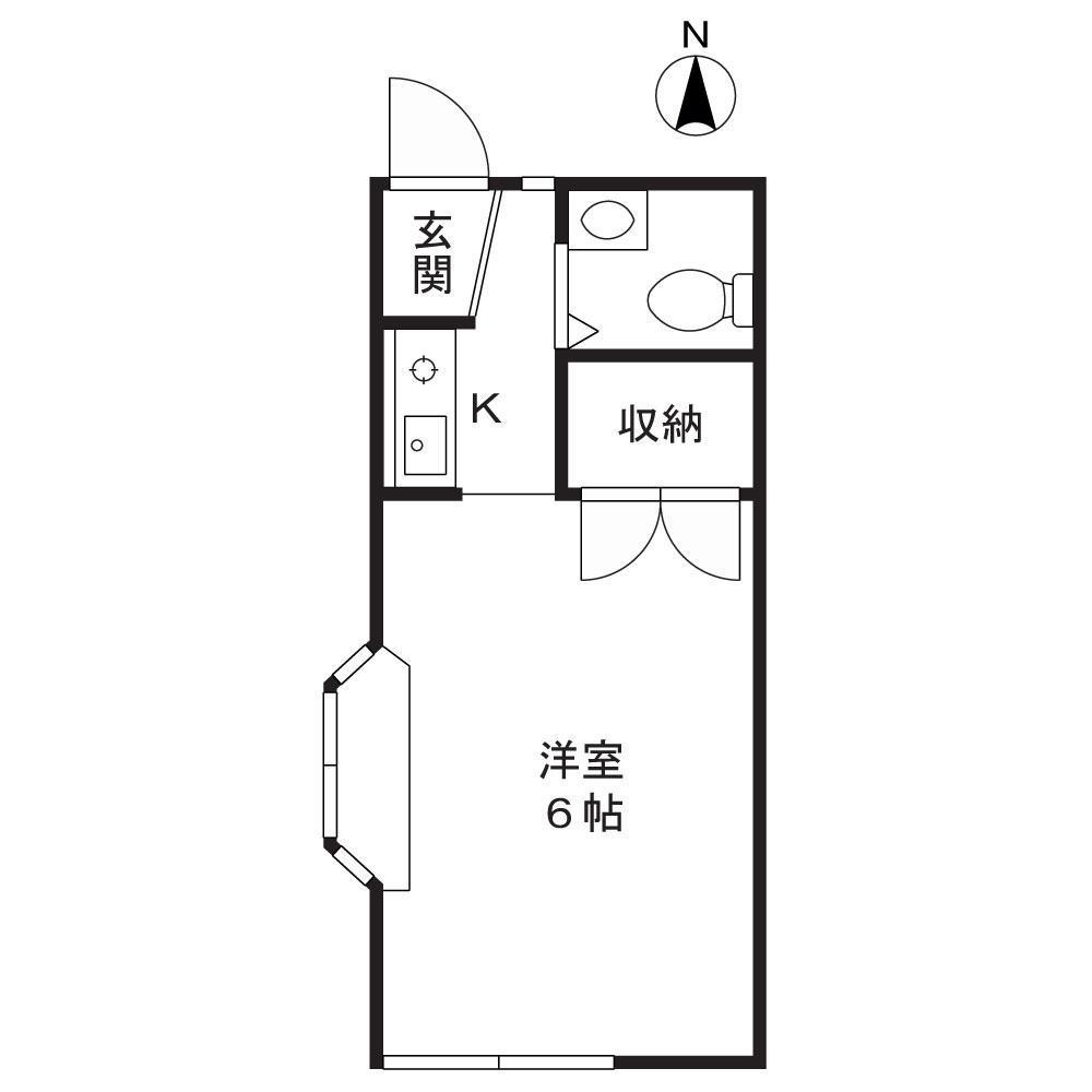 ハイツ斎藤(ワンルーム/1階)の間取り写真