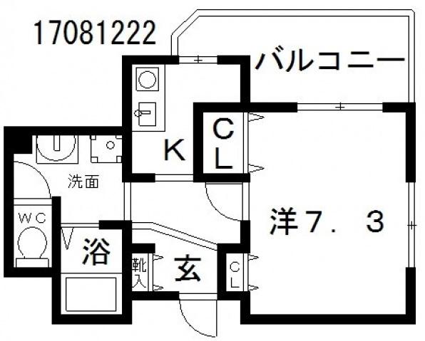 ディナスティ長居公園南(1K/4階)の間取り写真