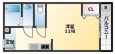 やまぐちビル(ワンルーム/5階)の間取り写真