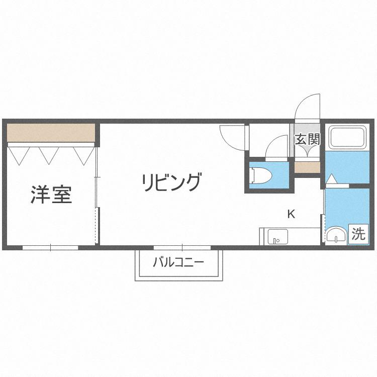 クラリス東札幌II(1LDK/3階)の間取り写真