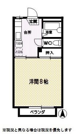 ドミール静(1K/2階)の間取り写真
