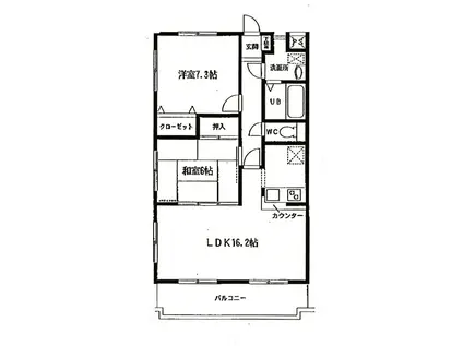 エスペランサ(2LDK/2階)の間取り写真