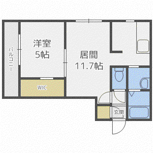 プレオン ウエストロカ(1LDK/1階)の間取り写真
