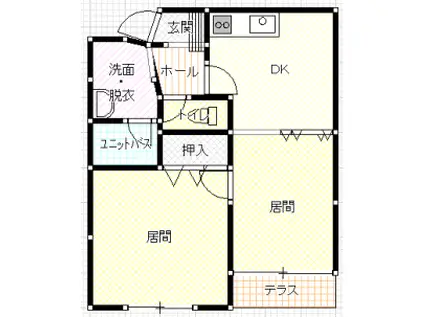 相和メゾンド浜田(1LDK/2階)の間取り写真