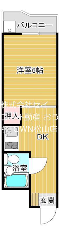 第二グランディール村瀬(1DK/4階)の間取り写真