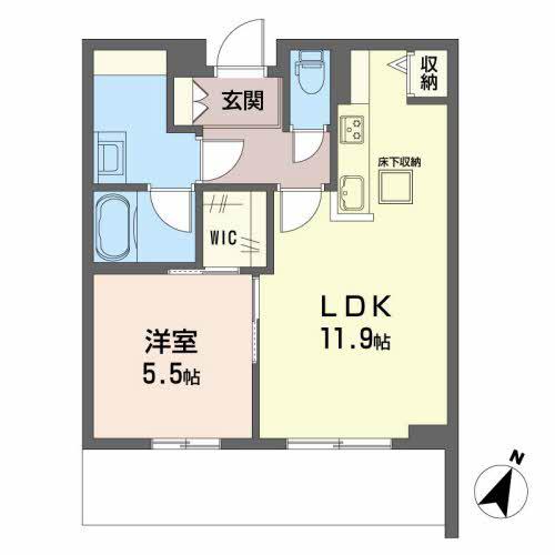 トリフォリア(1LDK/1階)の間取り写真