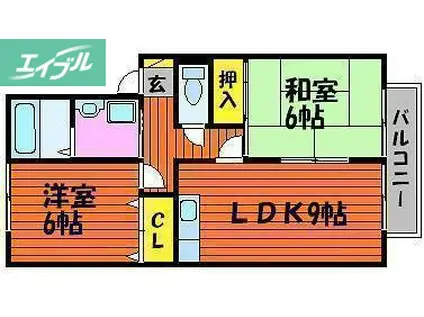 セレーノあかね(2LDK/1階)の間取り写真