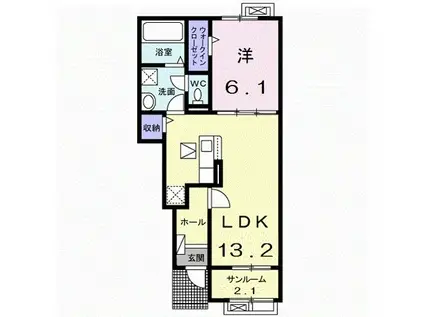 Iネット10A(1LDK/1階)の間取り写真
