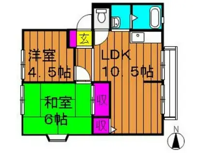 エポック広江B棟(2LDK/2階)の間取り写真