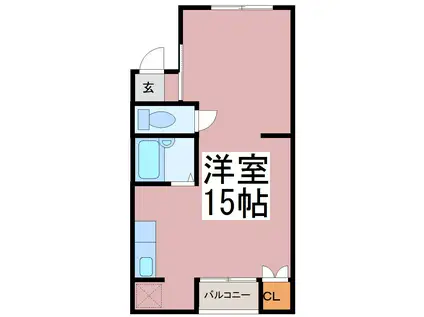 加藤央第3コーポ 北(ワンルーム/2階)の間取り写真