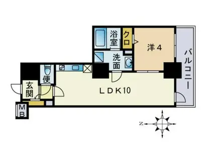 セレニティコート渋谷神泉(1LDK/2階)の間取り写真