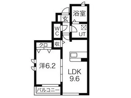 コモド・グレイスC(1LDK/1階)の間取り写真