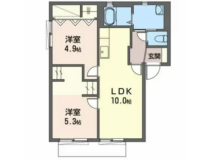 レガシィ C(2LDK/1階)の間取り写真