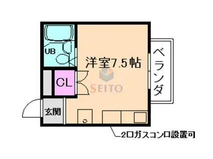 ラフィーネ7号館(ワンルーム/2階)の間取り写真