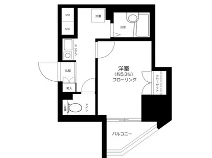 ヴェルト笹塚ツインI棟(1K/3階)の間取り写真