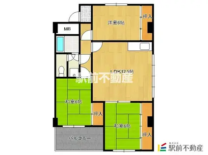 光ビル(3LDK/5階)の間取り写真